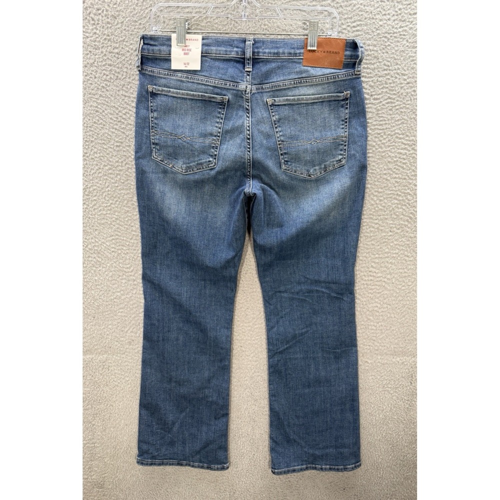 Lucky Brand Jeans Womens 14/32 Blue Sweet Mid Rise Boot Stretch Distressed NEW